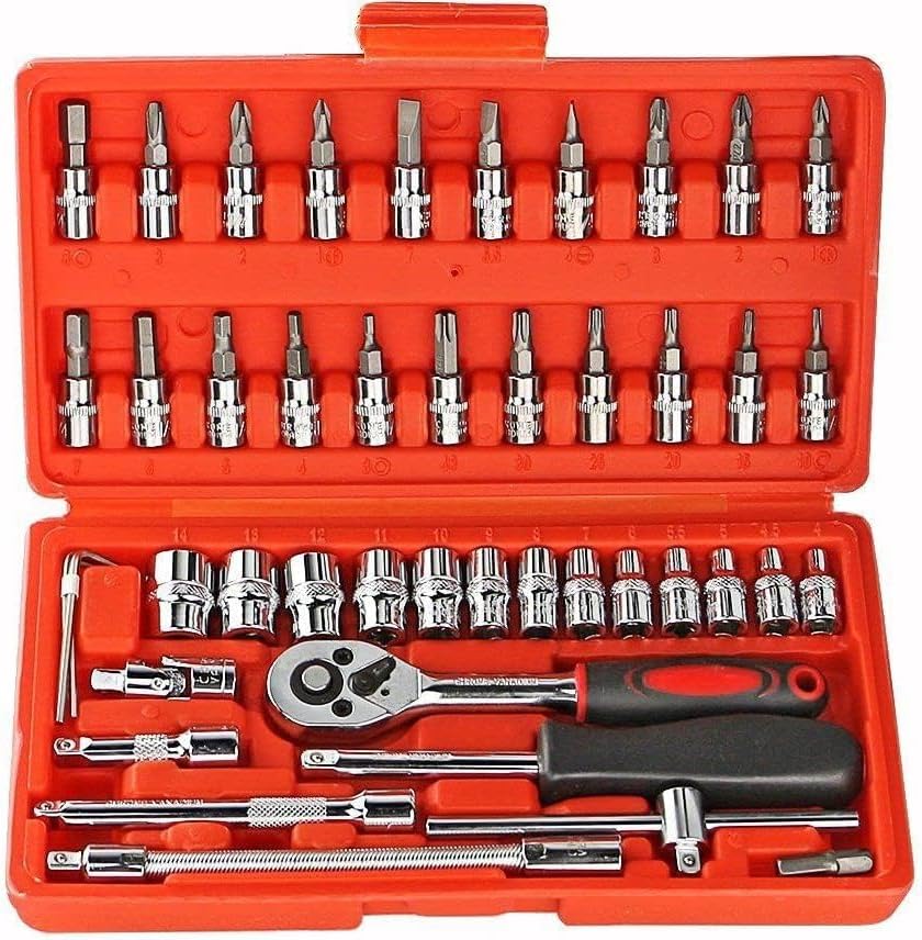 46 in 1 Home Tool Kit Spanner Socket Wrench Set