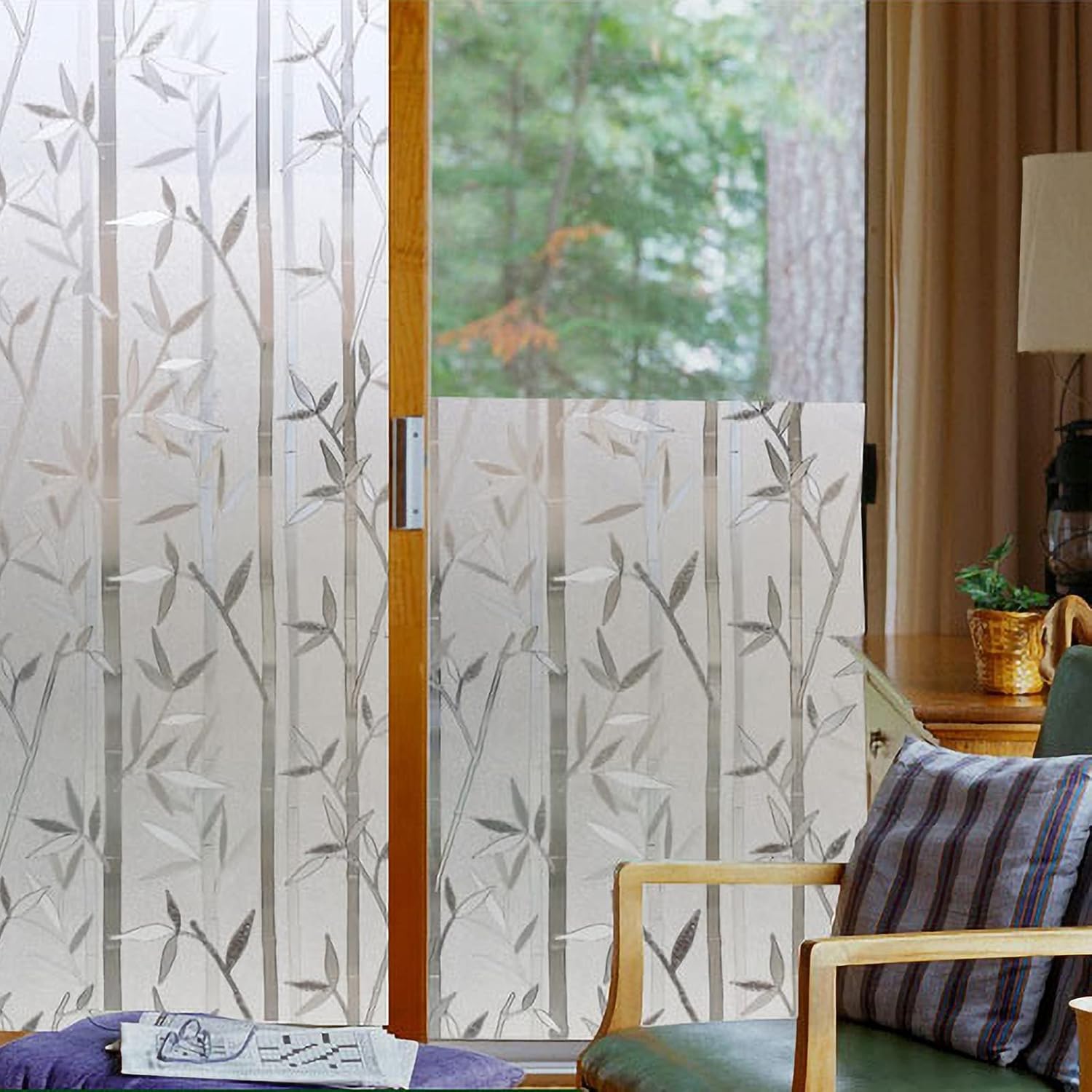 Self-Adhesive Window Privacy Film | Decorative Bamboo White
