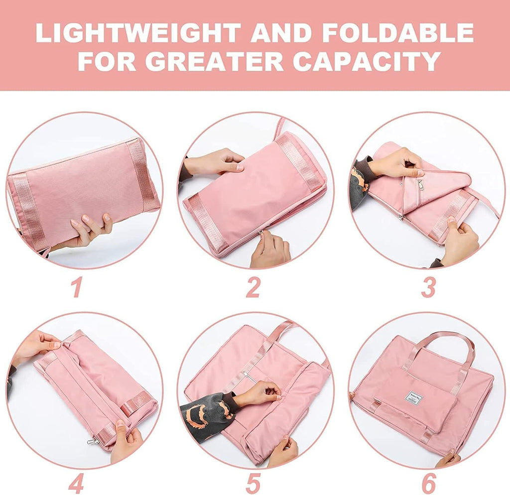 Peach Foldable Travel Duffel Bag | Lightweight Waterproof Tote