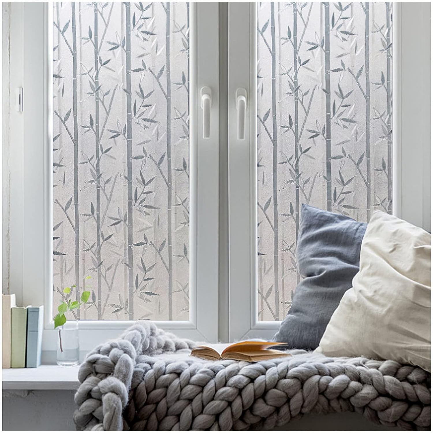 Self-Adhesive Window Privacy Film | Decorative Bamboo White