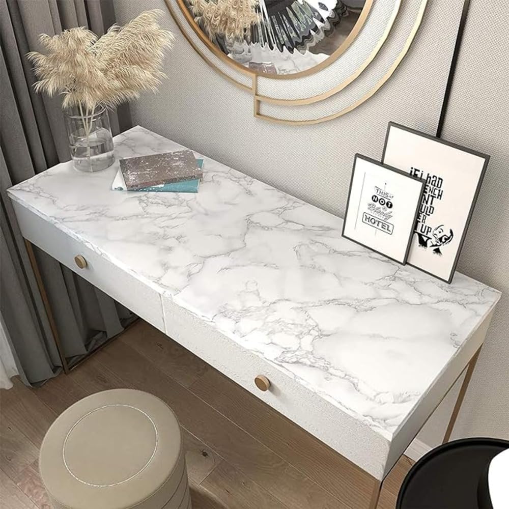Peel & Stick Marble Wallpaper | Waterproof White Vinyl Decor