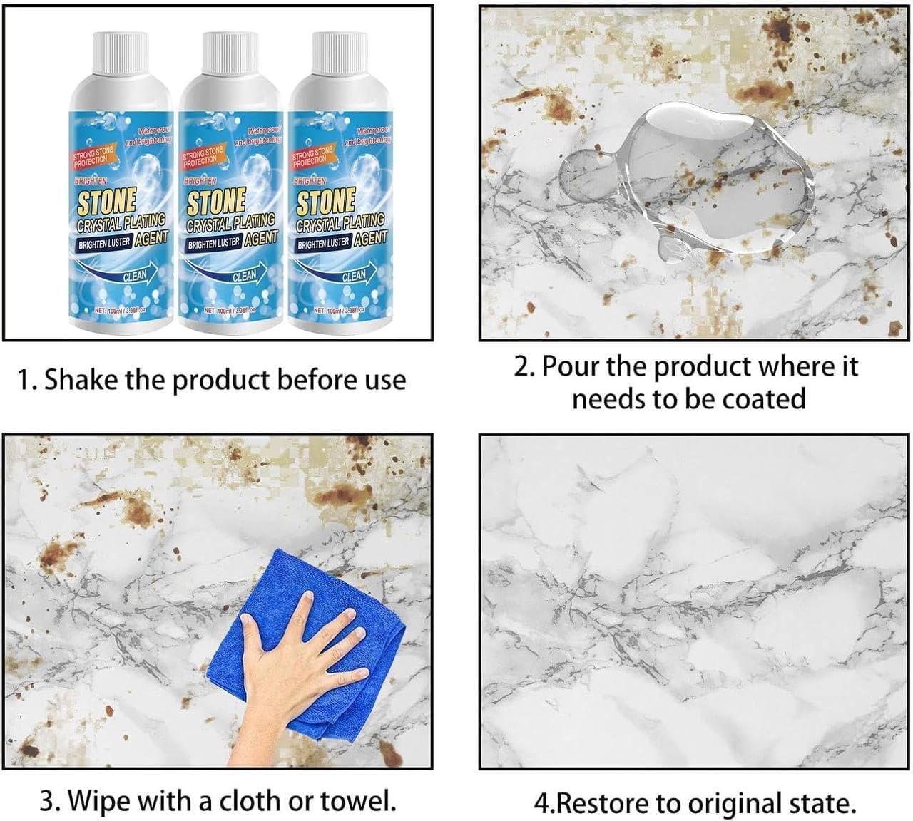 Nano Stone Stain Remover Marble Crystal Cleaner