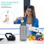 2L Transparent Water Bottle with Straw & Handle | Leakproof