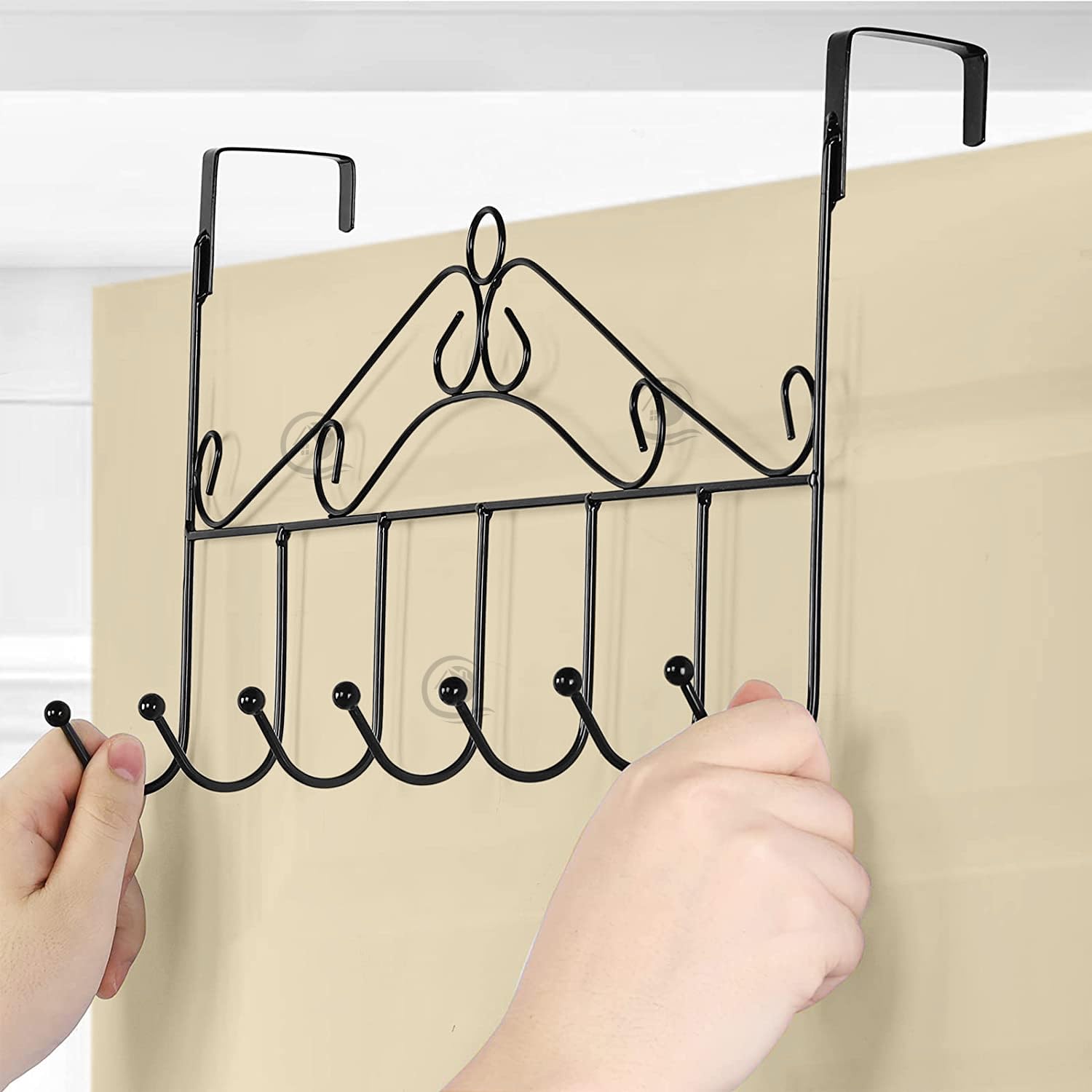 7-Hook Over Door Hanger Organizer for Home & Office