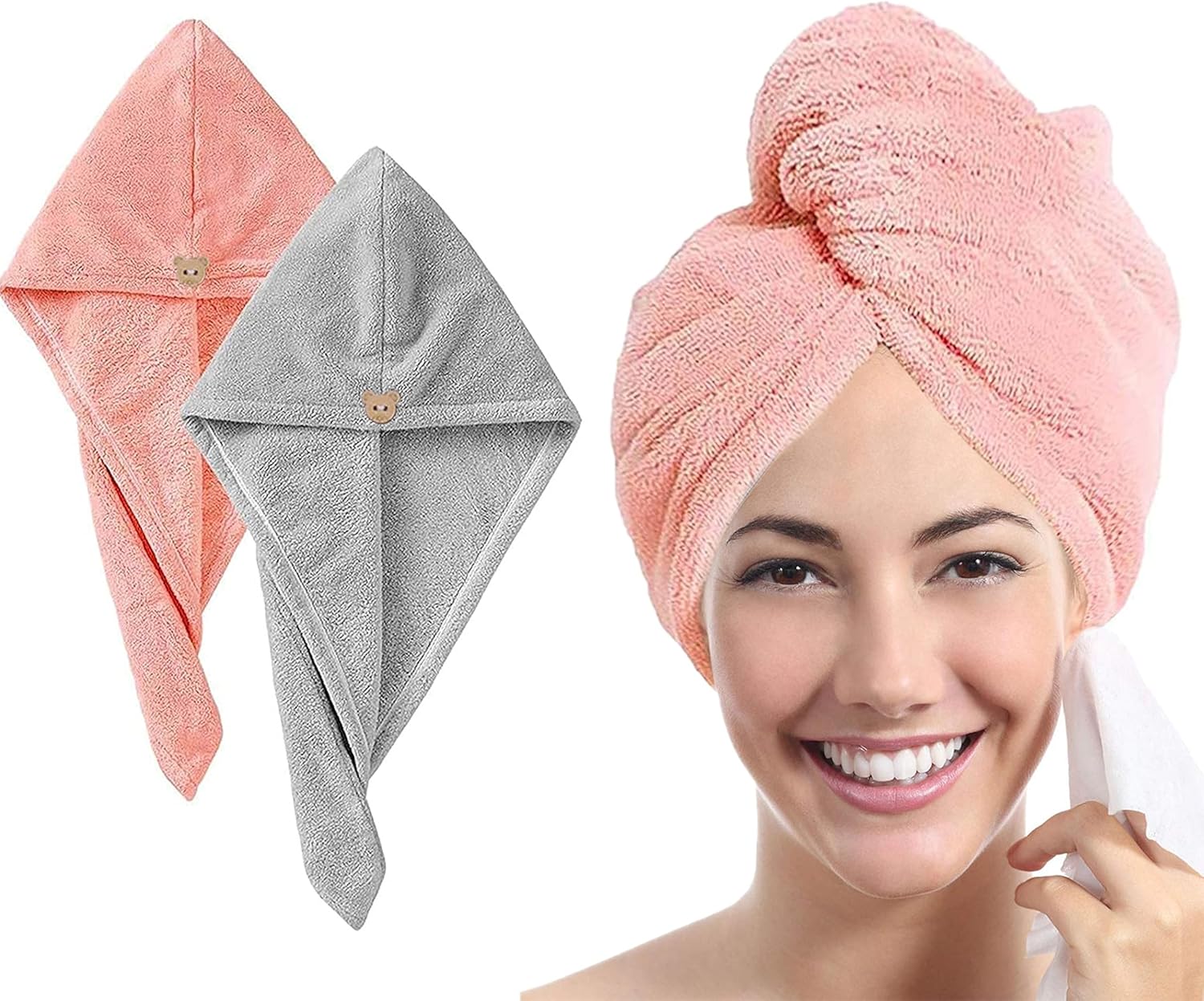 Microfiber Hair Drying Towel | Fast Dry Wet Hair Multicolor