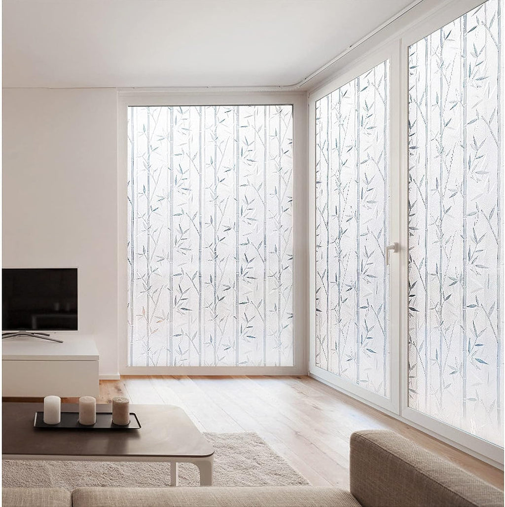 Self-Adhesive Window Privacy Film | Decorative Bamboo White