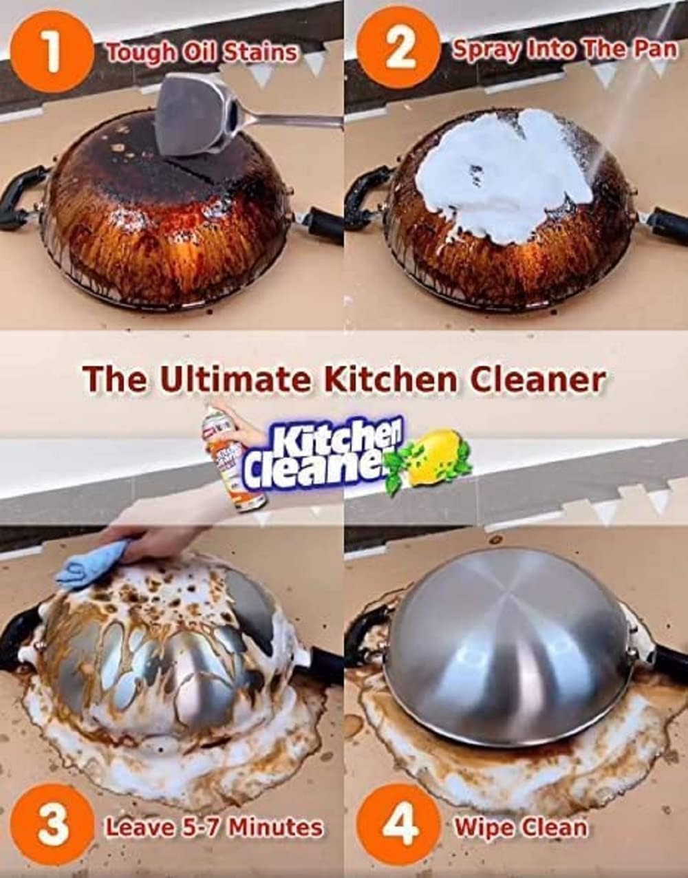 Powerful Kitchen Cleaner | Removes Grease, Oil & Stains Fast