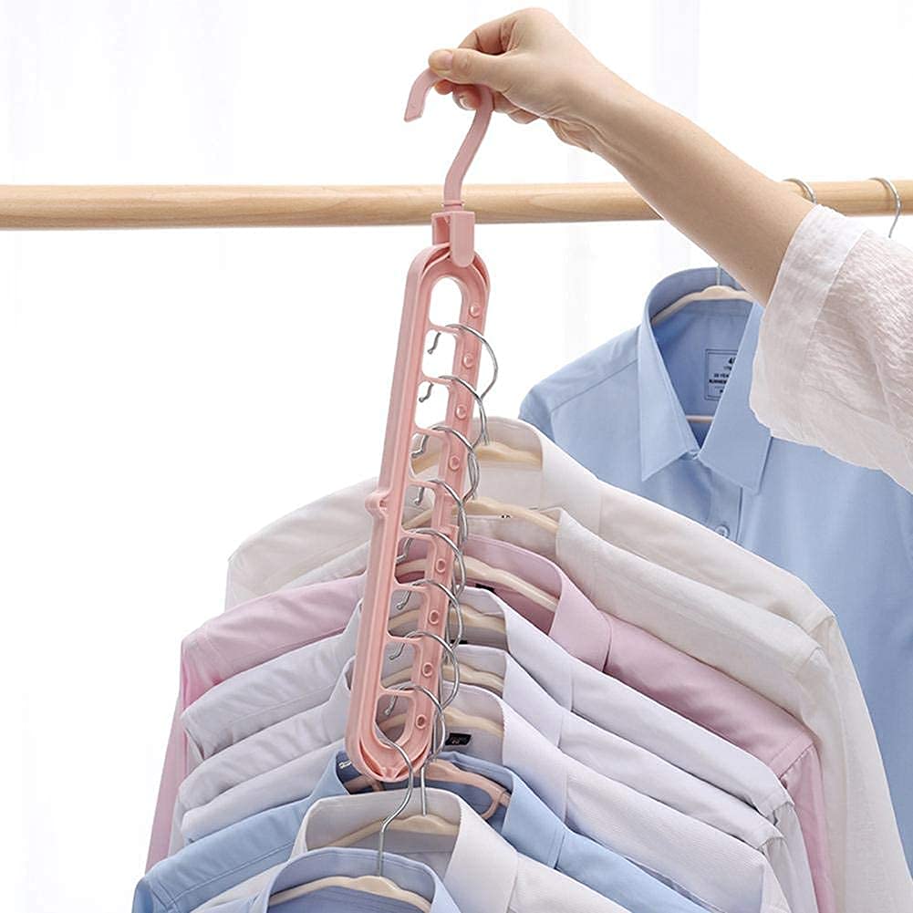 9-Hole Rotating Wardrobe Hanger | Anti-Skid Space Saver