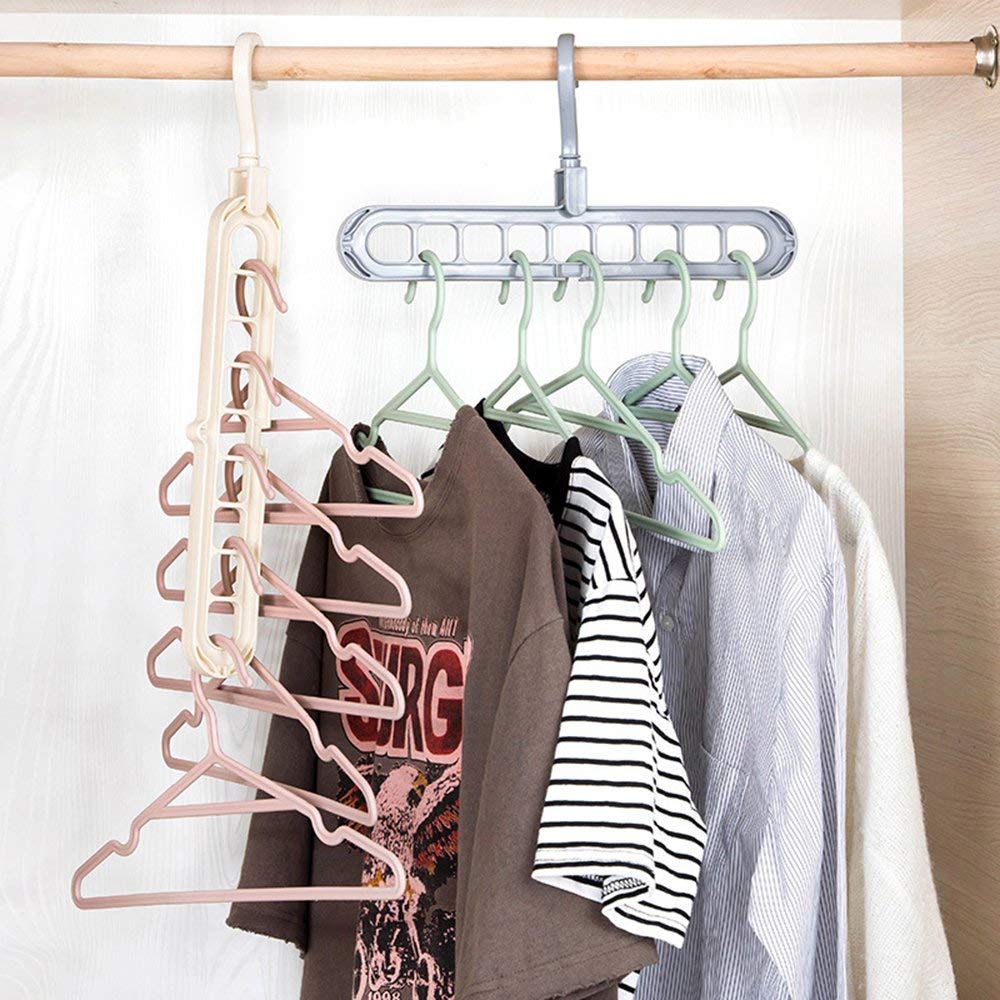 9-Hole Rotating Wardrobe Hanger | Anti-Skid Space Saver