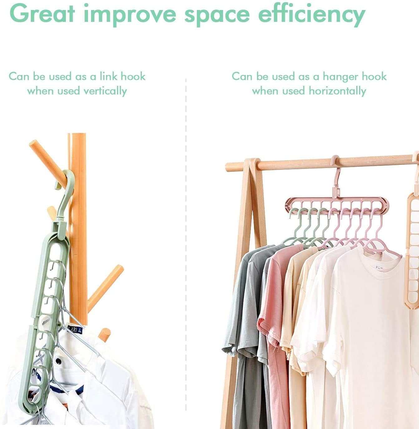 9-Hole Rotating Wardrobe Hanger | Anti-Skid Space Saver
