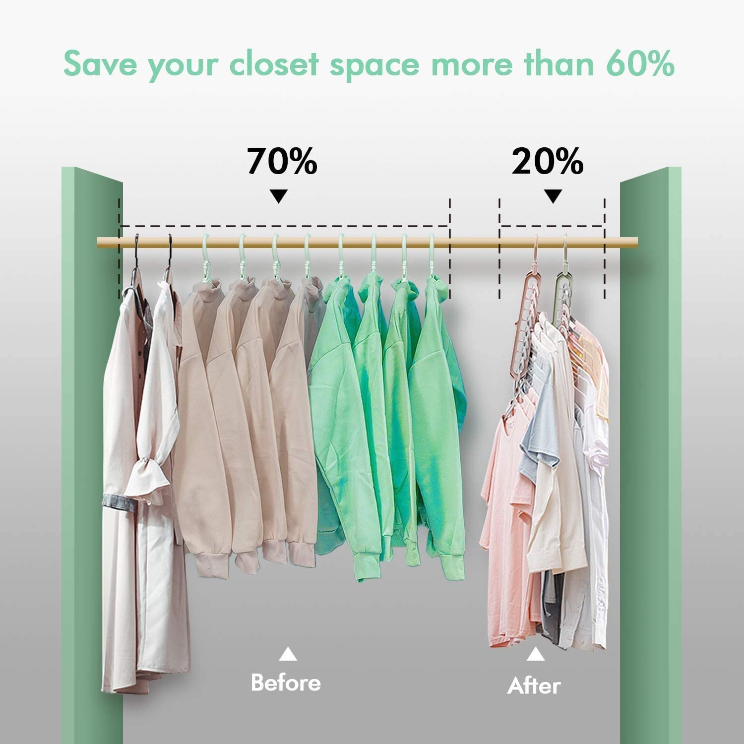 9-Hole Rotating Wardrobe Hanger | Anti-Skid Space Saver
