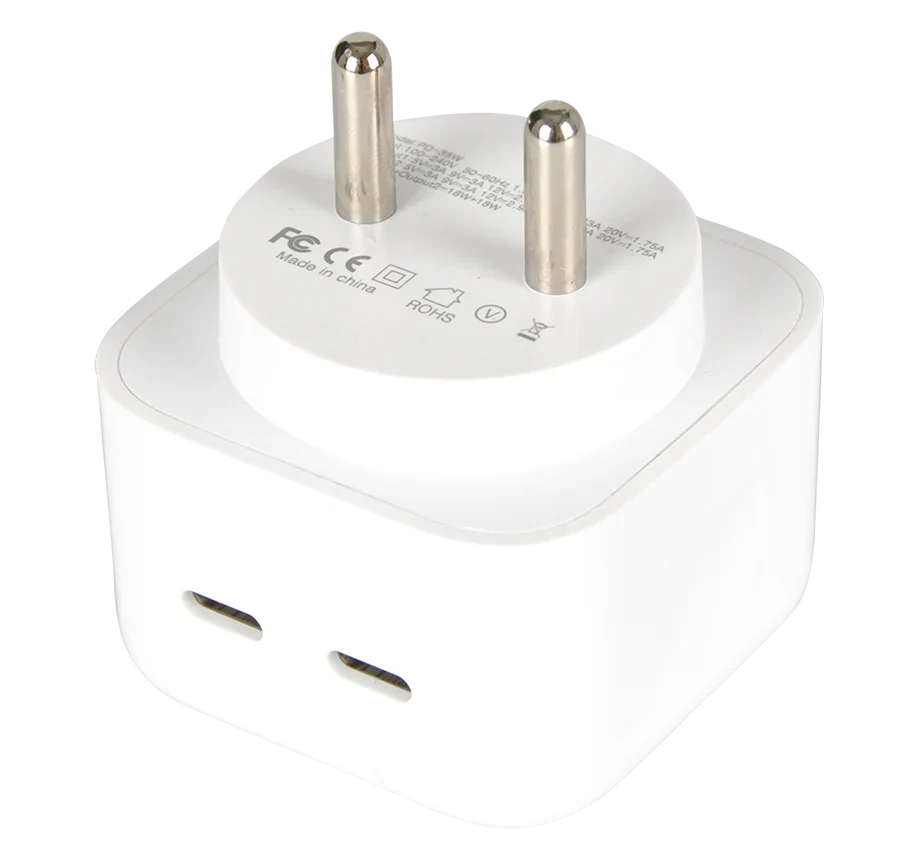 35W Dual Port USB-C PD Fast Wall Charger with 2 Cables