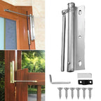 Adjustable Automatic Spring Door Closer Silver