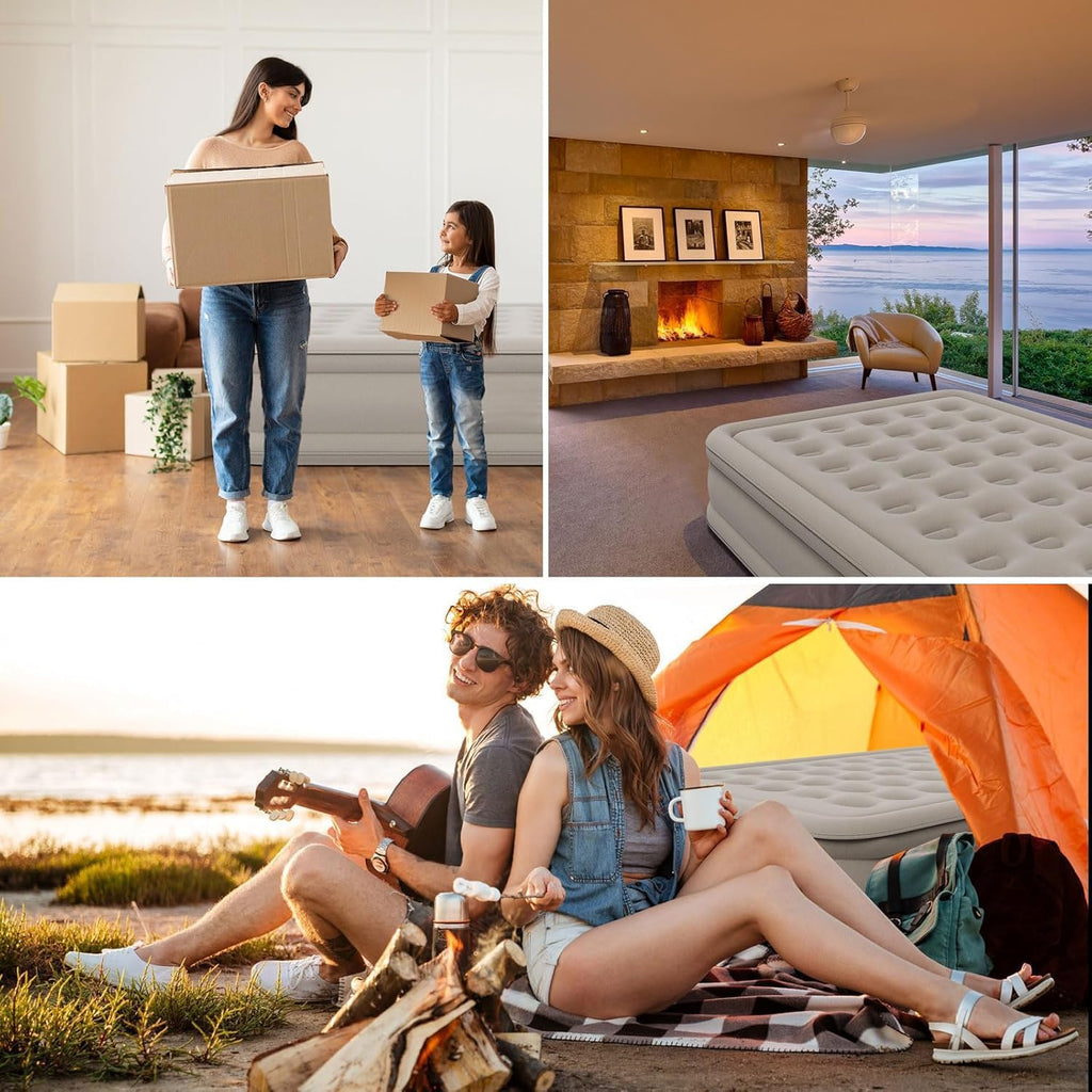 Air Mattress with Built-In Pump Comfortable Inflatable Bed