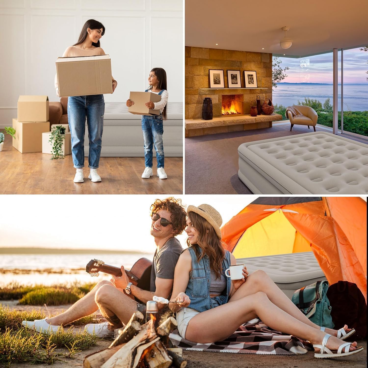 Air Mattress with Built-In Pump Comfortable Inflatable Bed