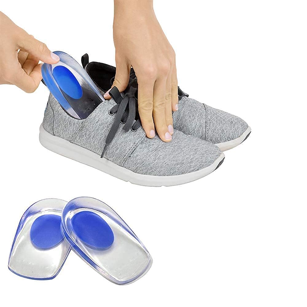 Silicone Gel Heel Cups Pain Relief 1 Pair Blue