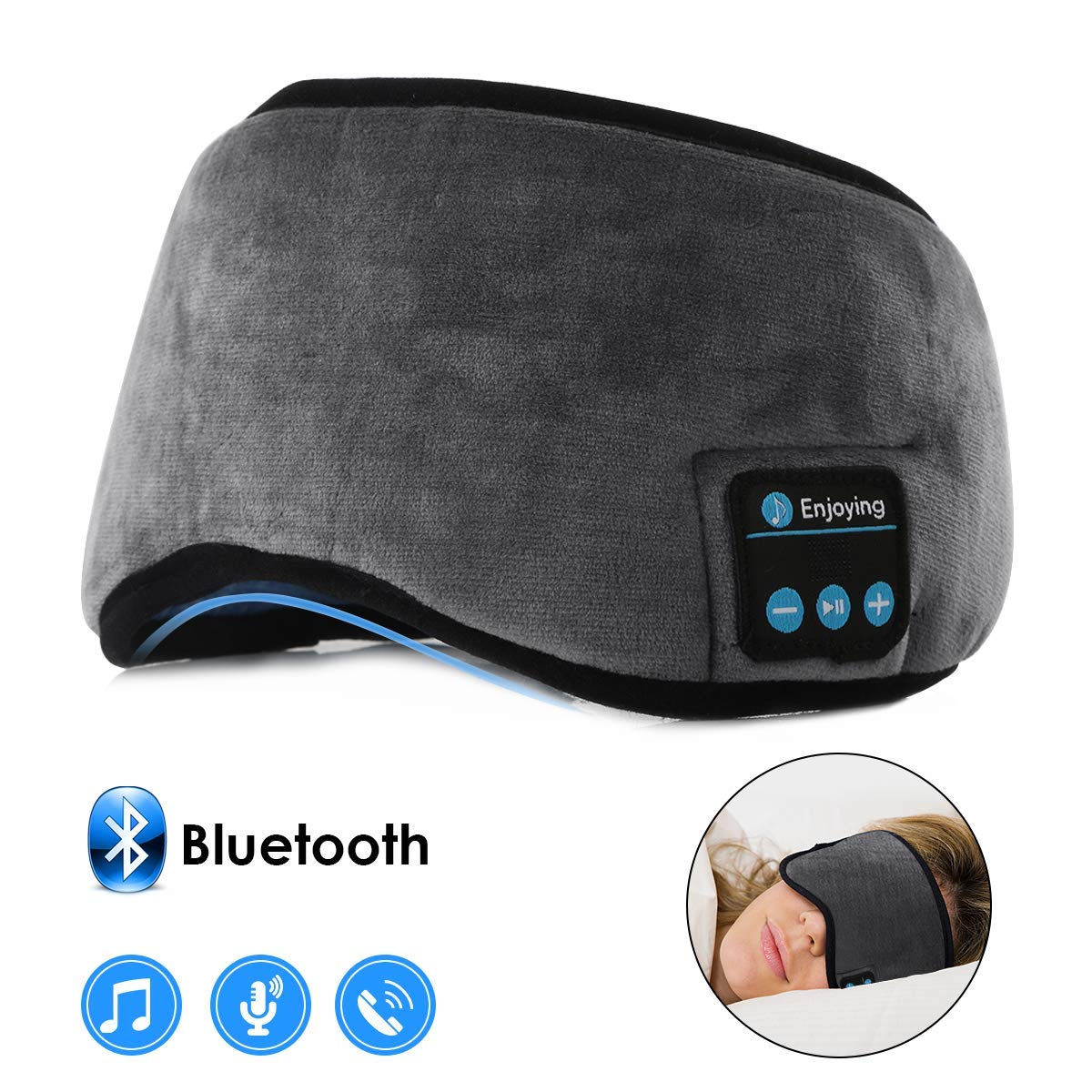 Bluetooth Sleep Headphones Eye Mask Wireless