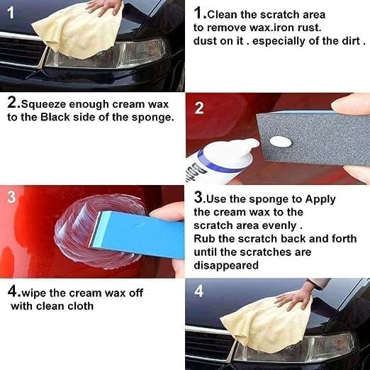 Car Body Scratch Remover Wax Kit with Sponge Applicator