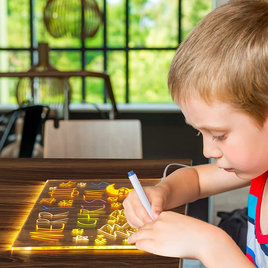 DIY 3D Acrylic LED Writing Pad Lamp with Pen Light 15cm x 15cm