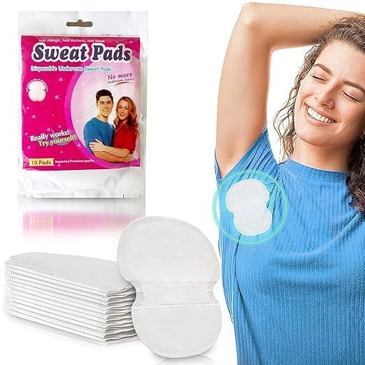 Disposable Underarm Sweat Pads 10pcs Absorbent Odor Control