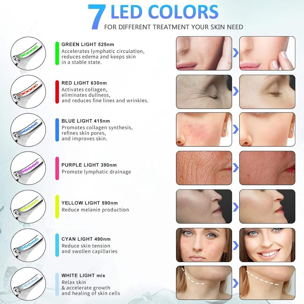 Electric Face Massager with LED Light for Wrinkle Removal