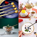Gold Stainless Steel Teaspoon Set – 4PCS Coffee & Dessert Spoons