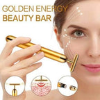 Gold T-Shape Electric Facial Massager for Skin Lifting & Care
