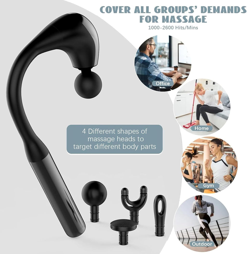 Handheld Deep Tissue Body Massager for Neck, Back & Feet