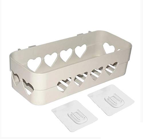 Heart Plastic Wall Shelf Bathroom Kitchen Organizer 1Pc