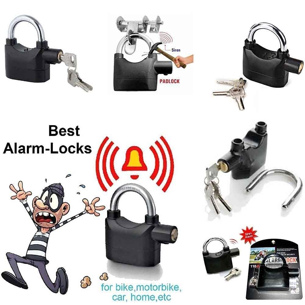 High-Security Alarm Padlock 110dB Siren with 3 Keys