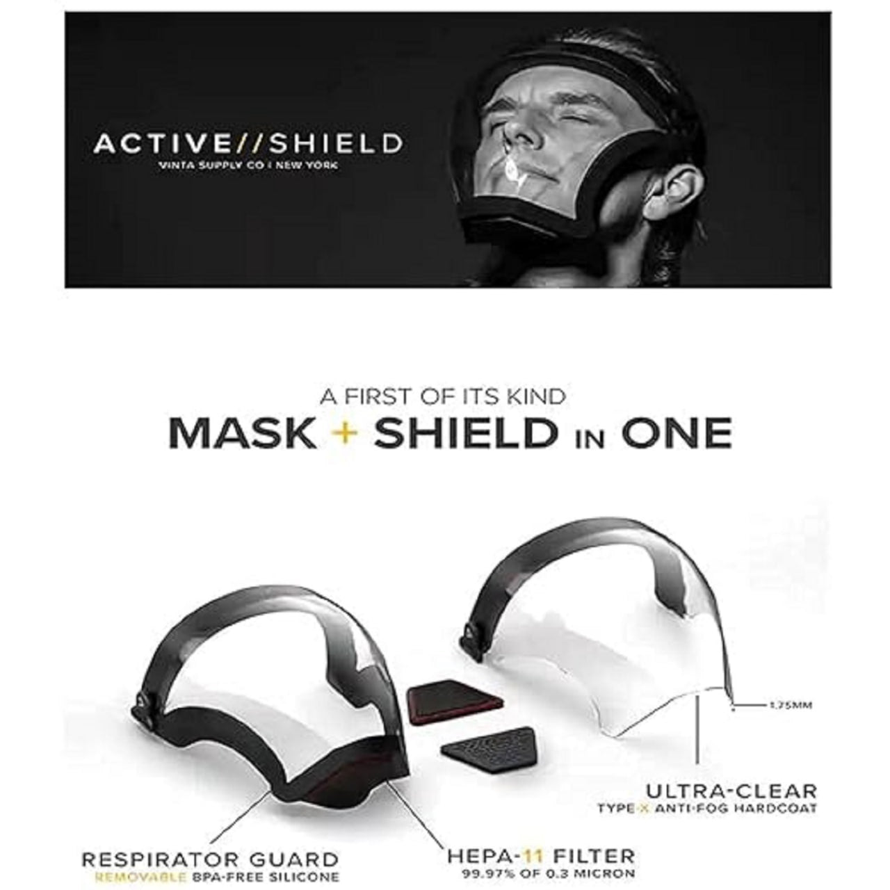 Full Face Bike Shield | Splash Proof Clear Protective Mask
