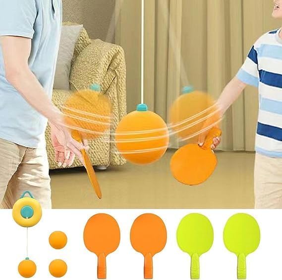 Indoor Hanging Table Tennis Trainer Set with Rackets