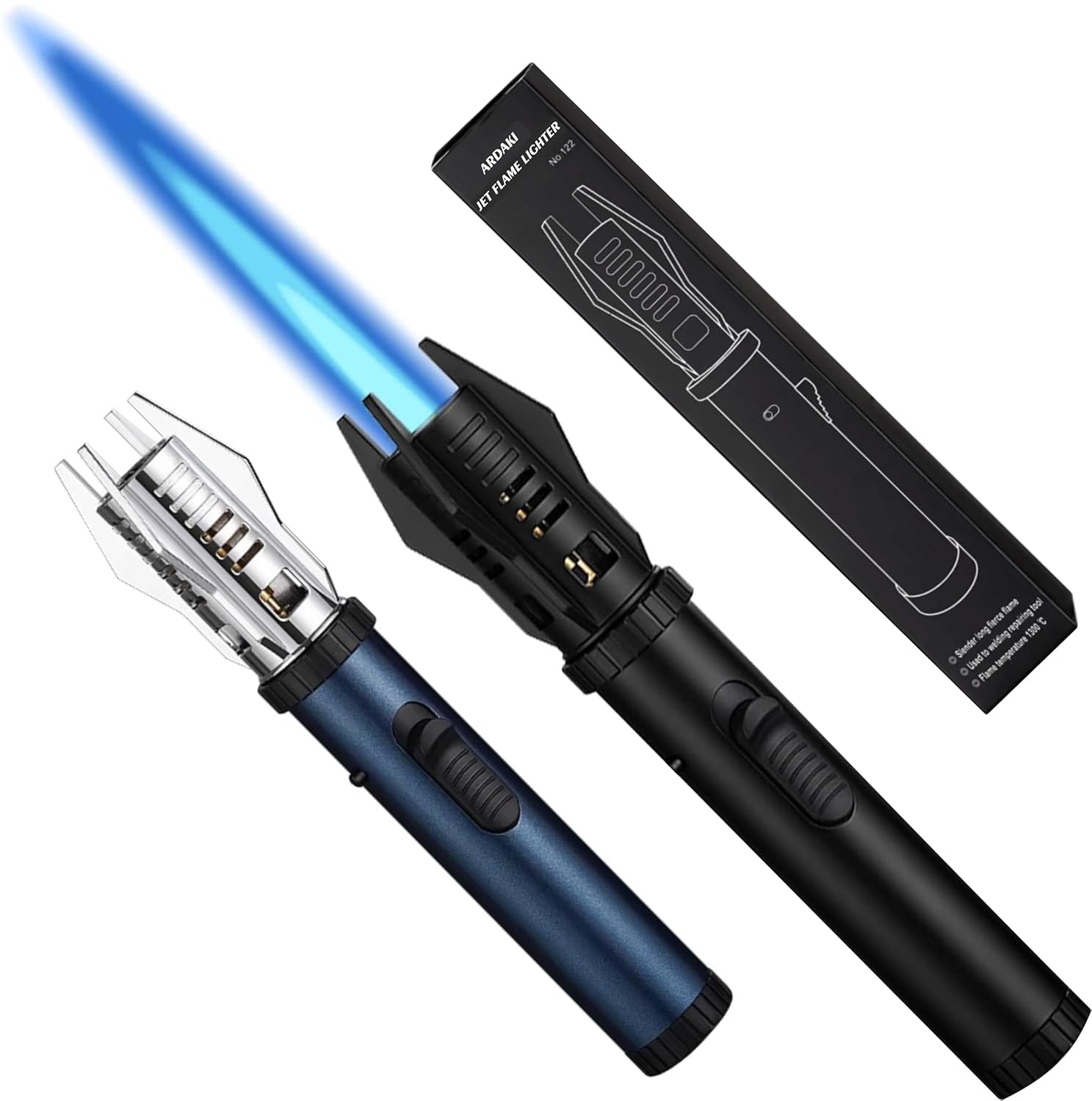 Windproof Jet Flame Torch Lighter – Refillable Metal