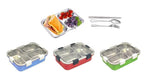 3-Compartment Transparent Stainless Steel Lunch Box for Meals
