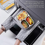3-Compartment Transparent Stainless Steel Lunch Box for Meals