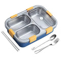 3-Compartment Transparent Stainless Steel Lunch Box for Meals