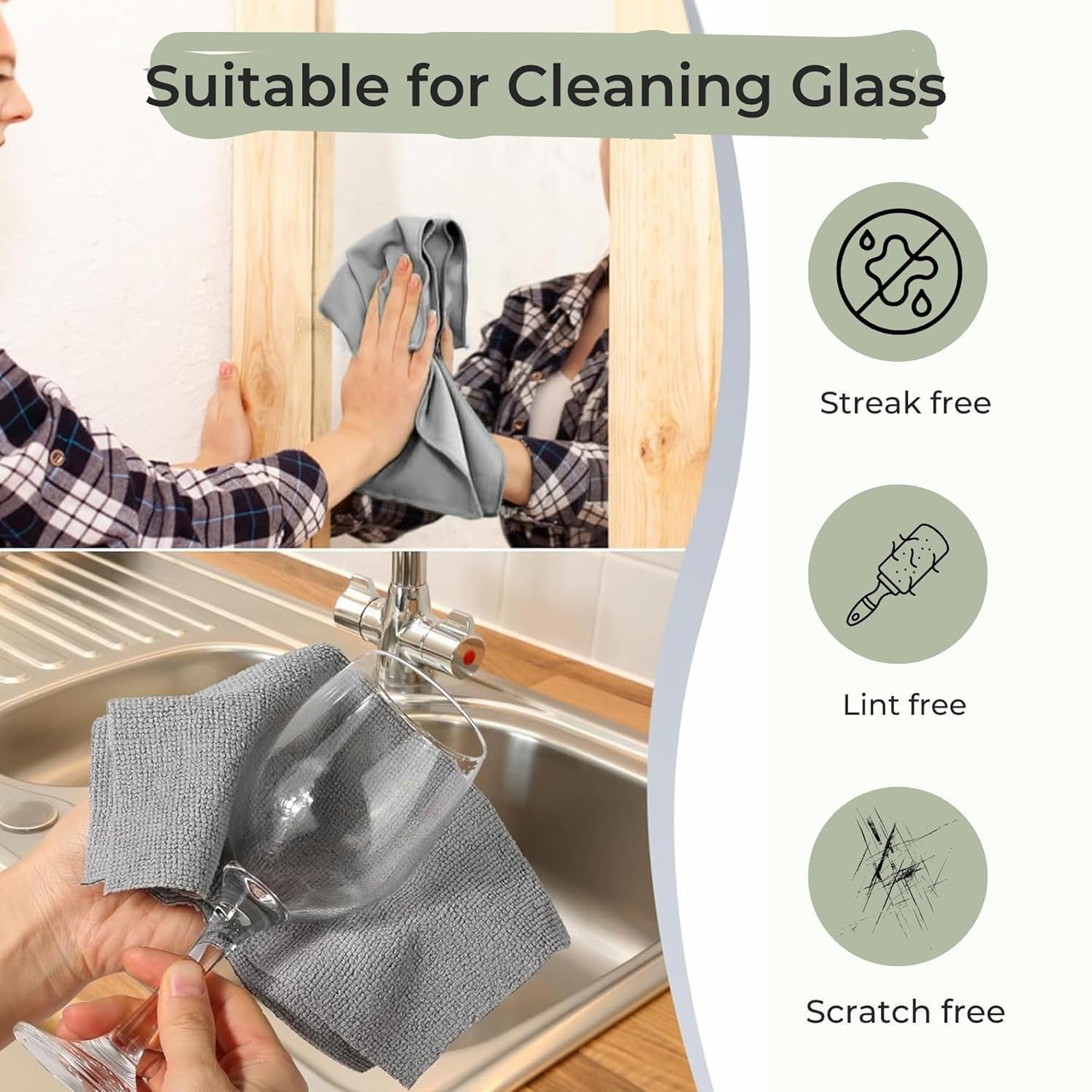 Microfiber Cleaning Cloth Roll – Reusable Kitchen Rags Durable