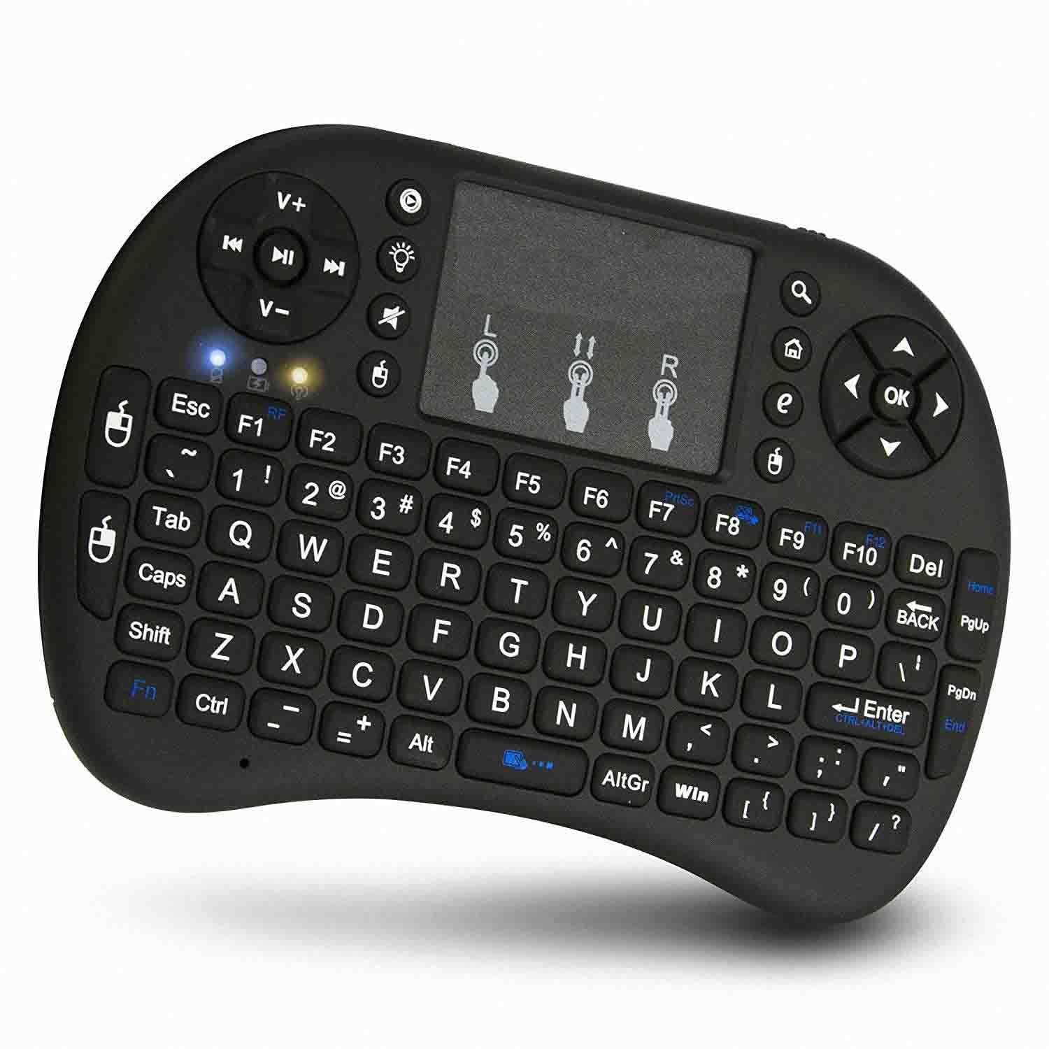 Mini Wireless Keyboard with Touchpad Portable Smart Black