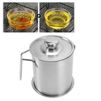 Stainless Steel Oil Strainer Pot 1300ML with Lid