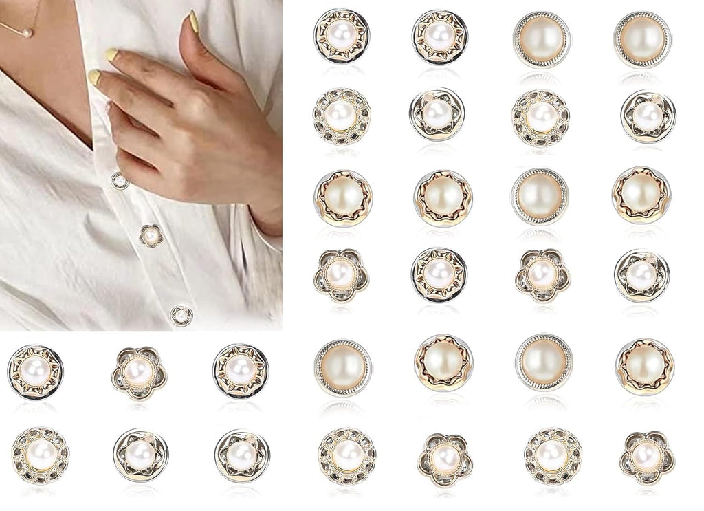 Pearl Brooch Pins for Clothing 30 Pieces No Sew