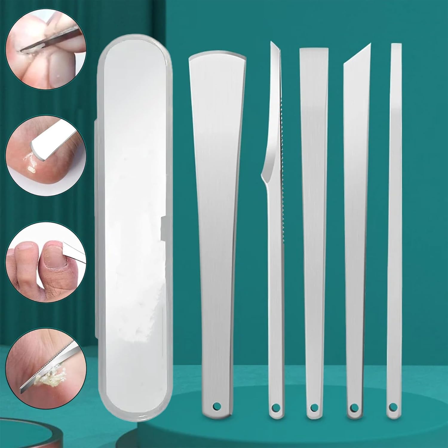 5-Pcs Pedicure Knife Set for Foot Callus & Dead Skin Care