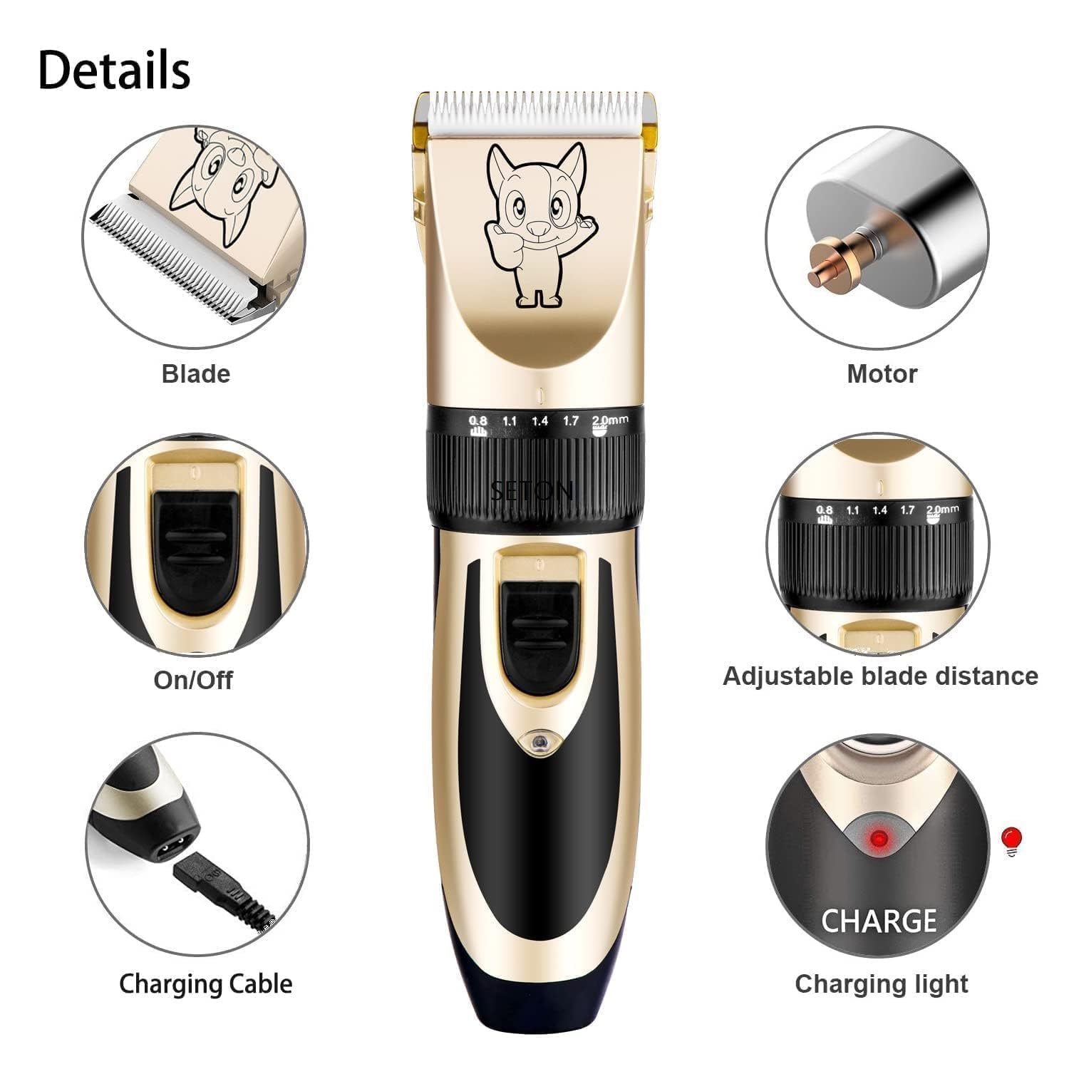 Pet Hair Trimmer – Rechargeable Quiet Clipper for Dogs & Cats