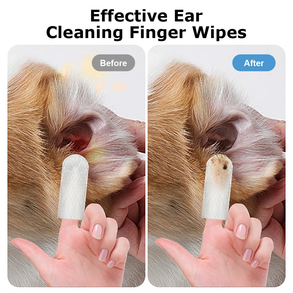Pet Finger Wet Wipes – Ear, Teeth, Eyes & Paw Cleaner Pro