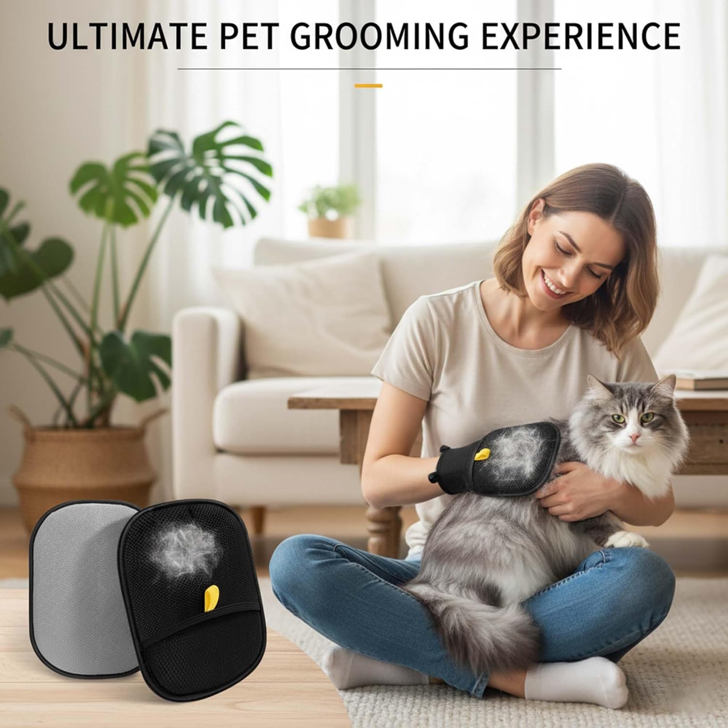 Pet Hair Removal Gloves – Electrostatic Fur Remover for Pets