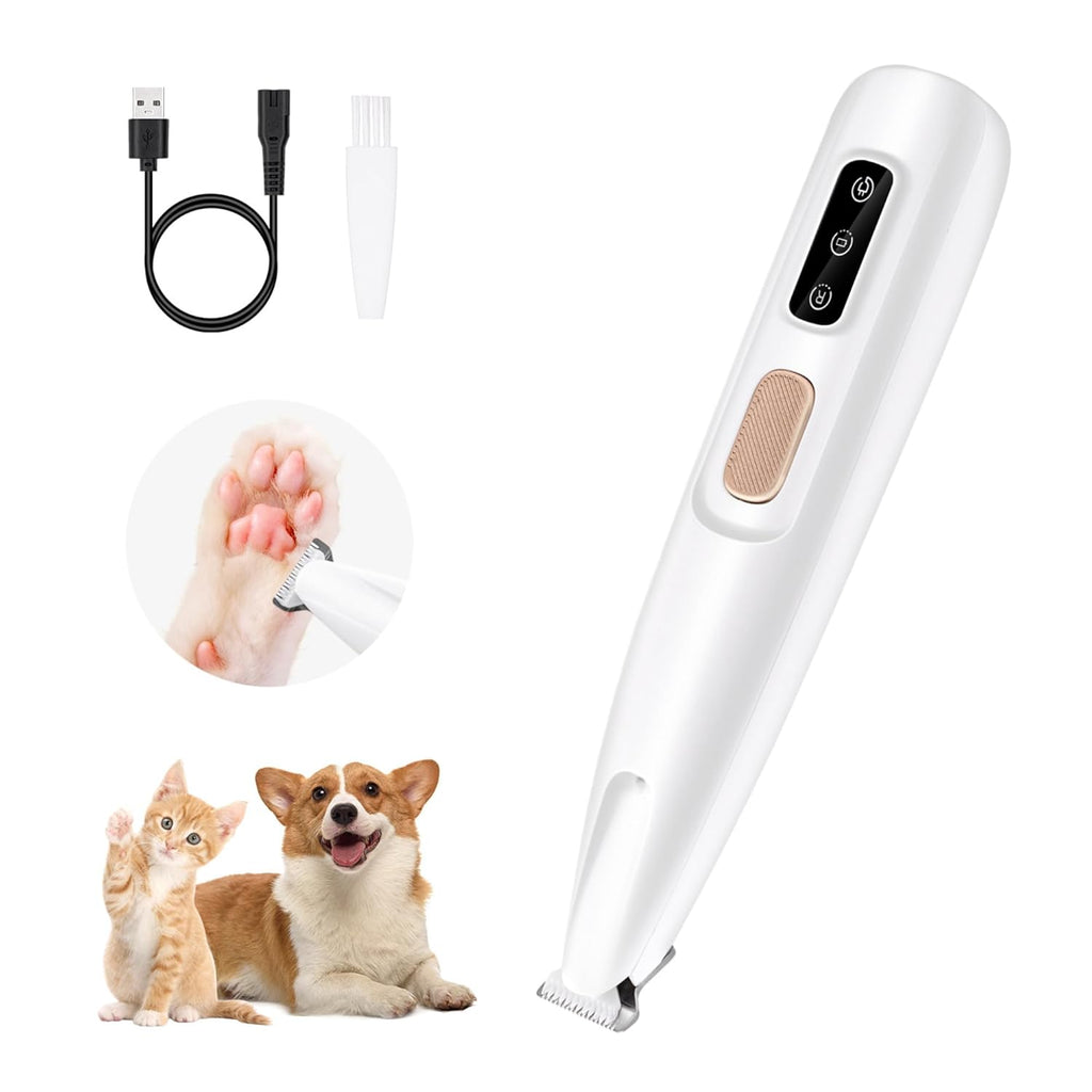 Pet Paw Hair Trimmer – LED Light Low Noise Dog & Cat Clipper