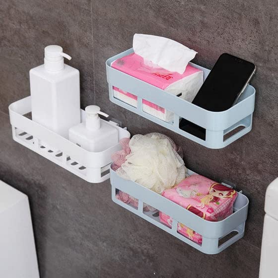 Plastic Wall Shelf with Magic Sticker | Kitchen & Bathroom