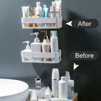 Plastic Wall Shelf with Magic Sticker | Kitchen & Bathroom