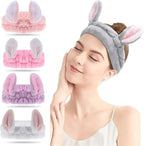 Plush Bunny Ear Hairband – Cute Spa Makeup & Skincare Headband