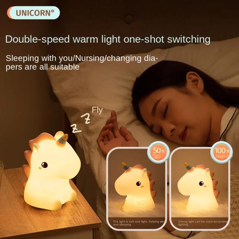 Rechargeable Unicorn Silicone Night Lamp 7-Color