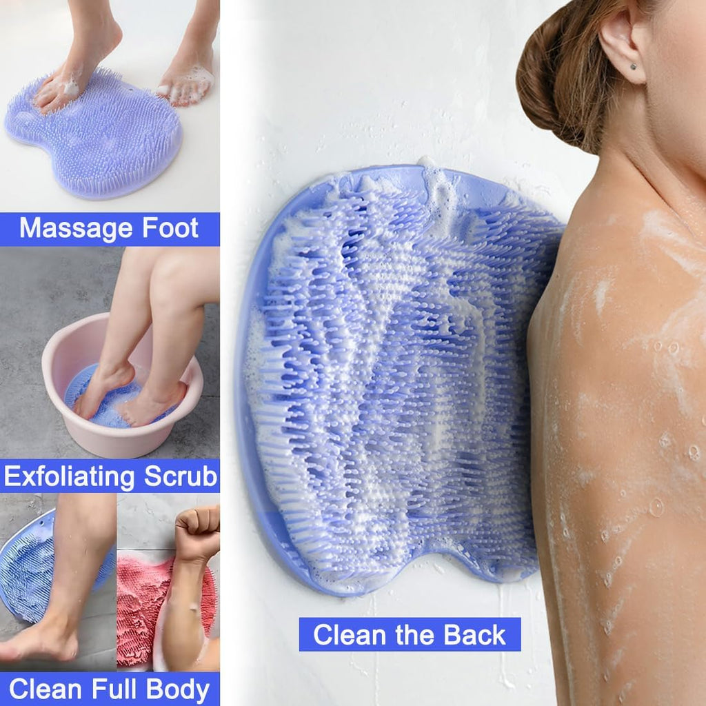Hands-Free Shower Scrubber Mat | Silicon Foot & Back Cleaner